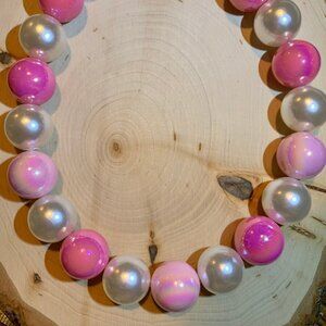 Pretty in Pink Dog Necklace (17")